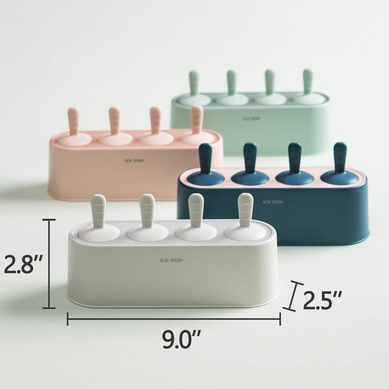 WYOK Popsicle Mold Set 4 Pieces Homemade Silicone Popsicle Maker Easy Release Ice Cream Molds Reusable DIY Pop Molds (Blue, IcyClassic Pops) - Image 5